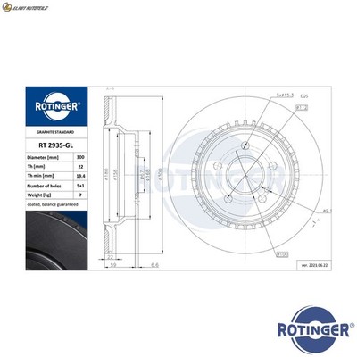 2x BREMSSCHEIBE RT 2935-GL FÜR MERCEDES-BENZ CLS/Shooting/Brake E-CLASS 3.0L