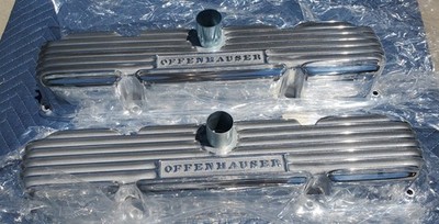 LOOK NOS Offenhauser Finned Aluminum Valve Covers Mopar 383 400 413 426 440 Cuda
