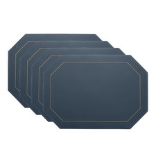 Oil-Proof Faux Leather Placemats Set of 4,Wipeable Table Protective Mats,Heat...