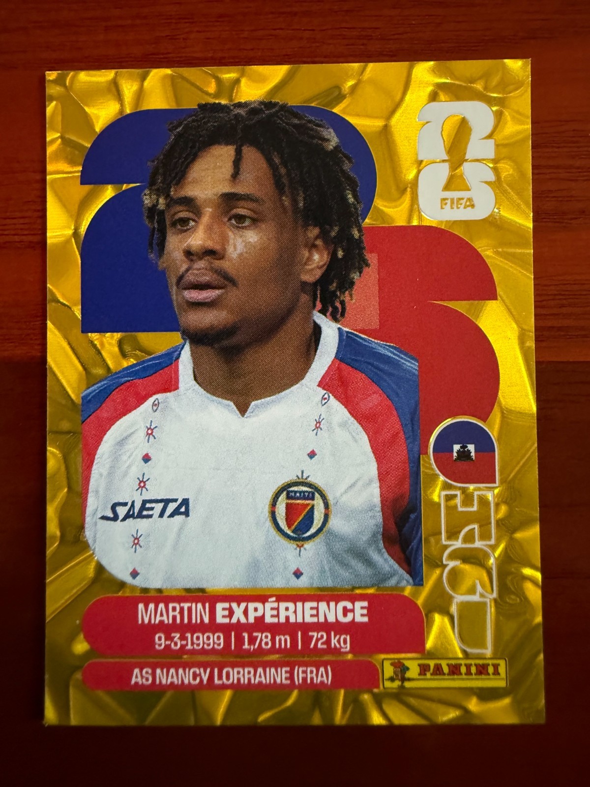GOLD CRUMPLE (Best Deal): RARE Panini WorldCup- Pick a Card: HAITI & IRAN