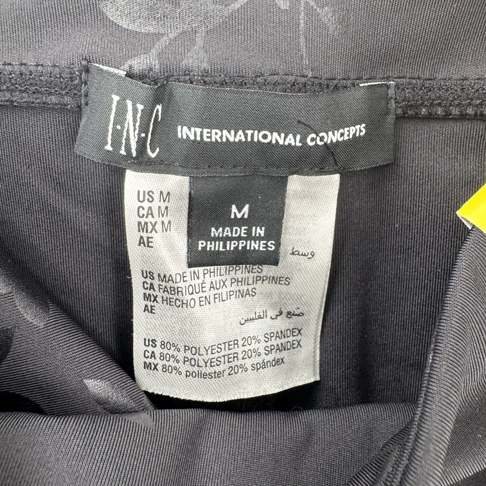 INC леггинсы женщин средний высоты сжатия 4-сторонний эластичной черный цветочный новый с Ярлыками - Изображение 3 из 4