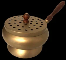 Large Brass Incense Censer Burner with Handle!