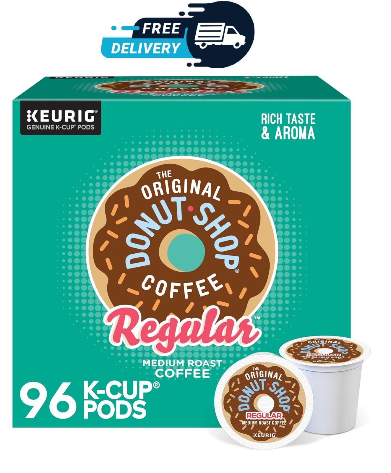 The Original Donut Shop Regular K-Cups Medium Roast Coffee Pods - 96 Count