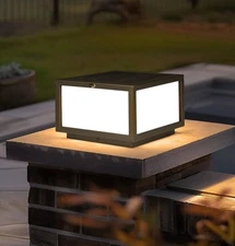 Skyglow Outdoor Solar Lamp Post Cap Light Stainless Steel LED Lighting