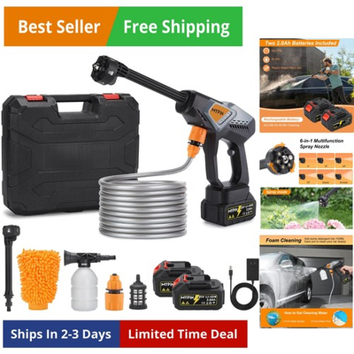 #ad #ad Portable Cordless Pressure Washer 600 PSI with 21V Two Rechargeable Powered ... $113.32