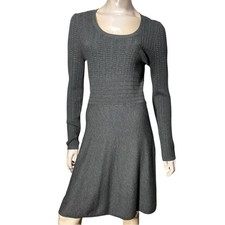 Survival Women’s Size L Charcoal Gray Long Sleeve Full Skirt Sweater Dress
