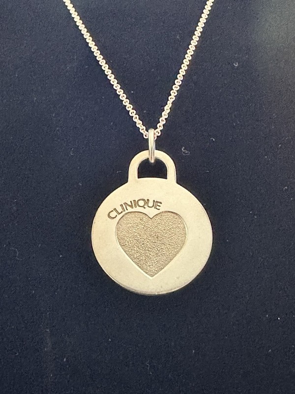 Tiffany & Co. Sterling Silver "Clinique" Heart Necklace - 19" Chain - 925