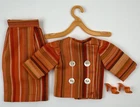 VINTAGE 1960's BARBIE CLONE MATCHING STRIPED SHEATH SKIRT JACKET OUTFIT