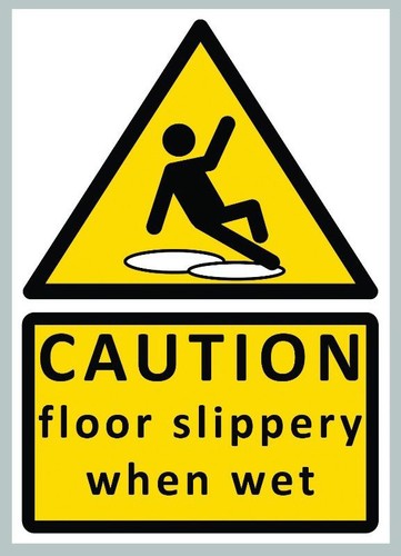 x8 caution floor slippery when wet sign sticker vinyl a6
