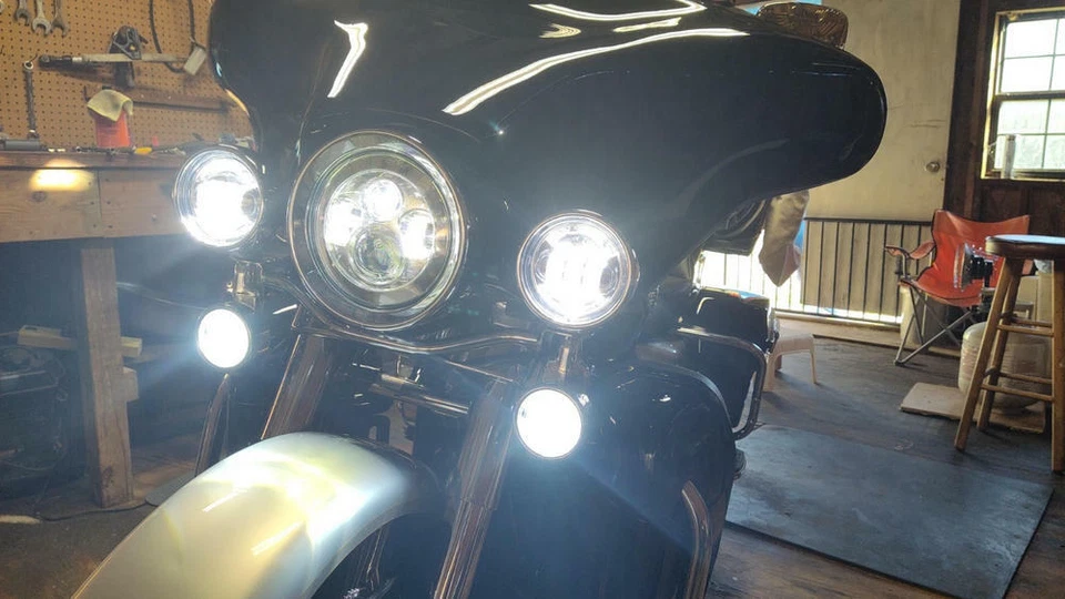 Luces Eagle 3 1/4" Harley delanteras LED señales de giro lente de humo ecualizador Road King Foto 2 de 4