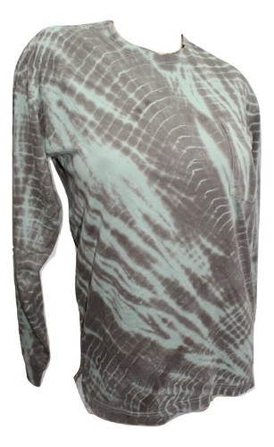 Victoria's Secret Pink Campus Pocket Tee Long Sleeve Color Tie Dye Green NWT - Picture 2 of 3