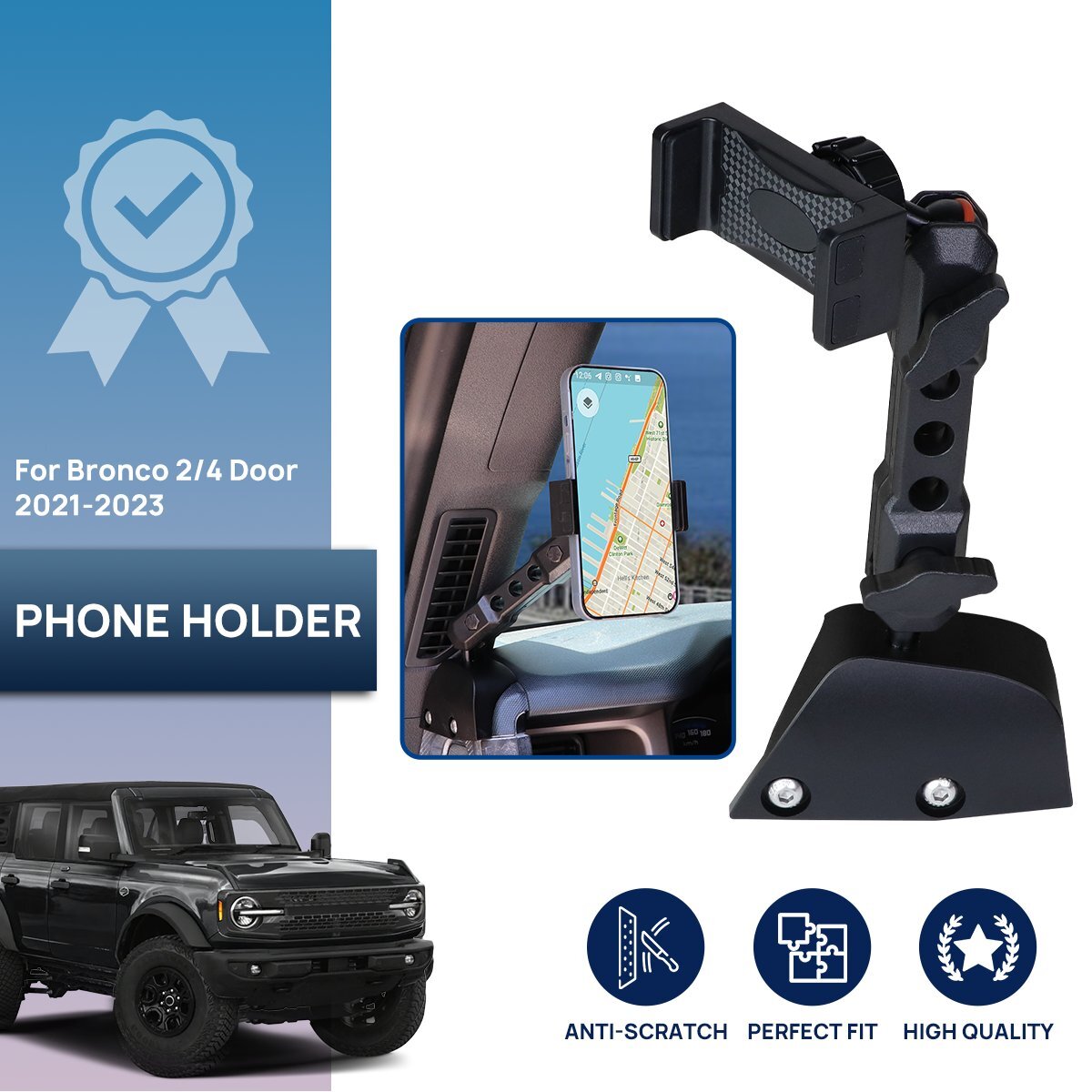 KBH Car Center Console Armrest Cover For 2020-2026 Ford Escape Accessories/2021-2026 Ford Bronco Sport, Leather Middle Console Lid Arm Rest Cushion Pad, Black - View #4