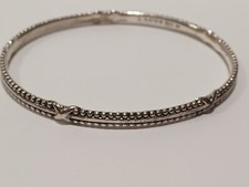 LAGOS Signature .925 Sterling Silver X Station Caviar beaded bangle Bracelet