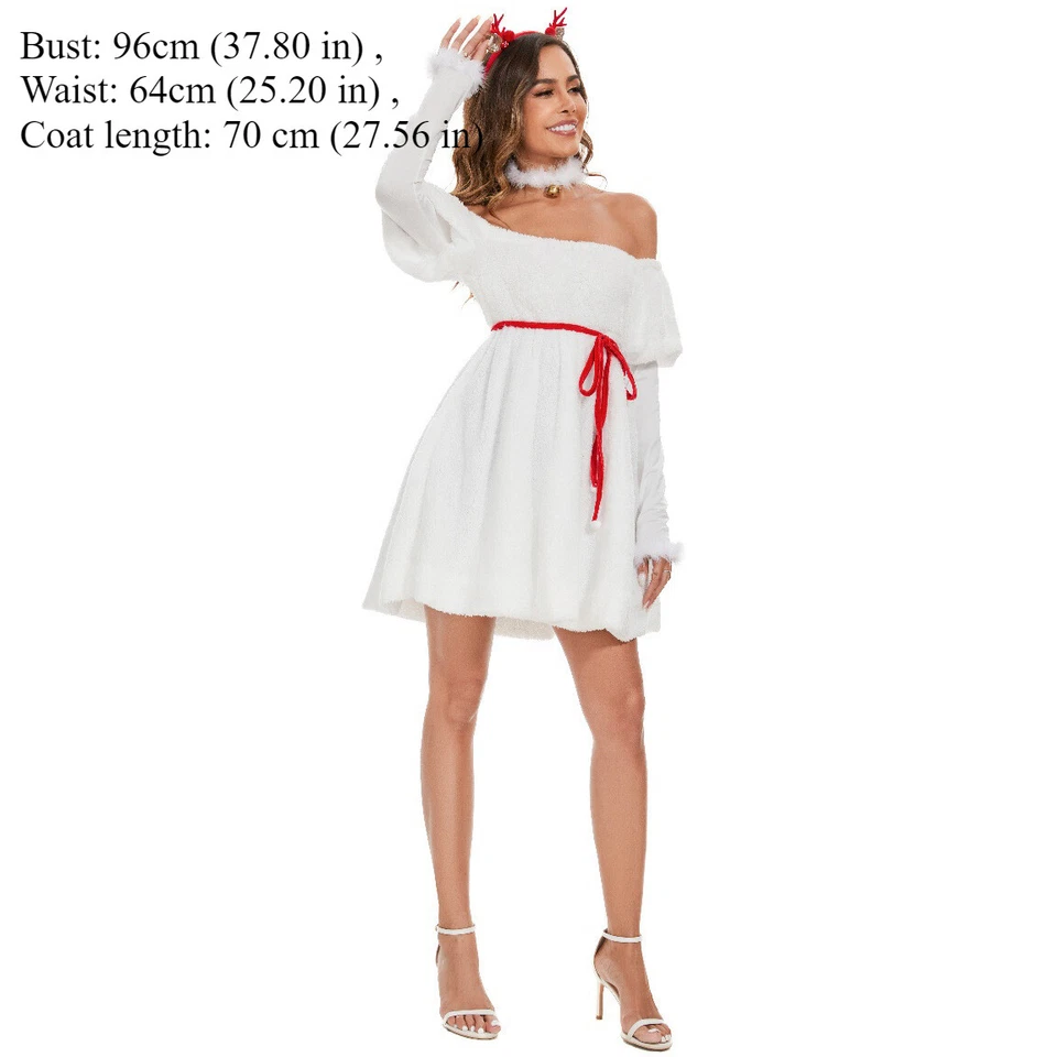 Mrs Costume Sexy Snowman Outfit Adult Christmas Fancy Dress Outfits Full Set - Image 2 of 4