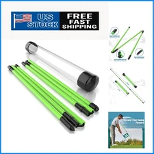 2 Pack  Golf Alignment Sticks, 48 Inches Fluorescent Green Golf Training
