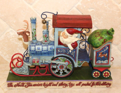 Jim Shore North Star Express TRAIN ENGINE Santa Christmas 4011073 *SIGNED BY JS*