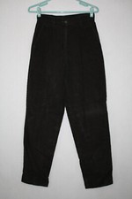 Vtg LL Bean Sz 4 26x31 Corduroy Pants Olive Green Pleated High Rise