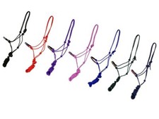 COWBOY KNOT HALTER with BEADED NOSEBAND and 8' Removable Lead HORSE Size