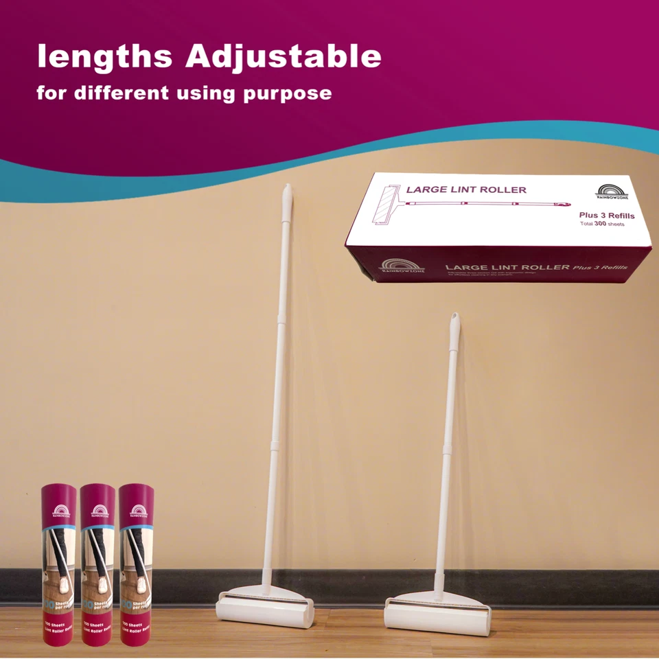 Sticky Lint Roller + 300 Sheets/ 600 Sheets  for Pet Hair Removal Floor Roller - Image 3 of 4