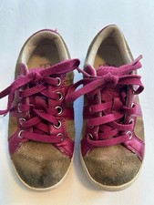 UGG Sneakers Girls 11 Shoes Kids Low Top Pink Glitter Tan Leather
