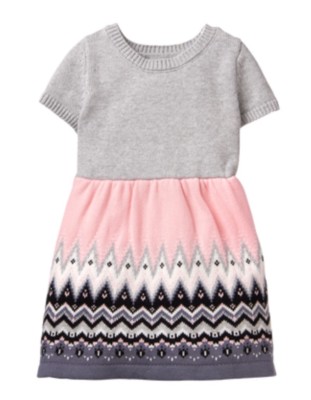 Gymboree Winter Star Sweater Dress Pink Grey Nwt Girls 18-24 M | eBay
