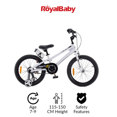 RoyalBaby Freestyle 18'' BMX Kinderfahrrad Sicher & Langlebig - 6-9 Jahren (Weiß)