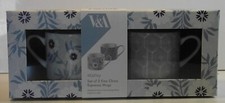 Juego de 2 tazas de café espresso de porcelana fina V&A Matley - totalmente nuevas en caja