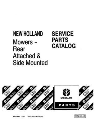 NEW HOLLAND MOWERS-REAR ATTACHED & SD C PARTS CATALOG