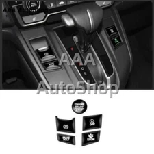 Black Rubber Center Console Gear Shift Button Trim For Honda CR-V 2017-2022 5PCS