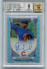 2014 BOWMAN CHROME BCAP-DU DUANE UNDERWOOD AUTOGRAPH BLUE WAVE REF #48/50, BGS 9