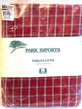 PARK DESIGN COTTON COUNTRY TABLECLOTH 60X84. NEW IN BAG. EXCELLENT BEAUTIFUL