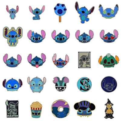 Lilo & Stitch Themed 10 Pack of Disney Park Trading Pins Starter