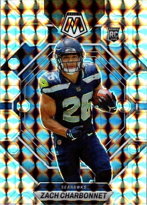 Zach Charbonnet 2023 Mosaic Silver Base Rookie Card #379 - Seahawks