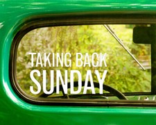 2 TAKING BACK SUNDAY BAND DECALs Stickers Bogo For Car Truck Window Bumper