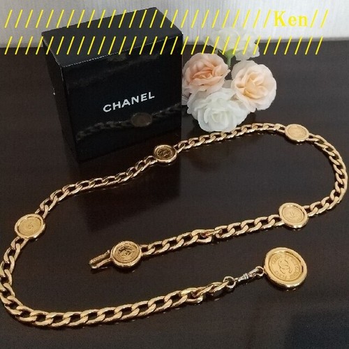 CHANEL Belt Chain AUTH Coco Mark 