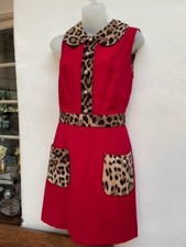 Dolce & Gabbana Sleeveless Red Leopard Mini Dress - Size 44