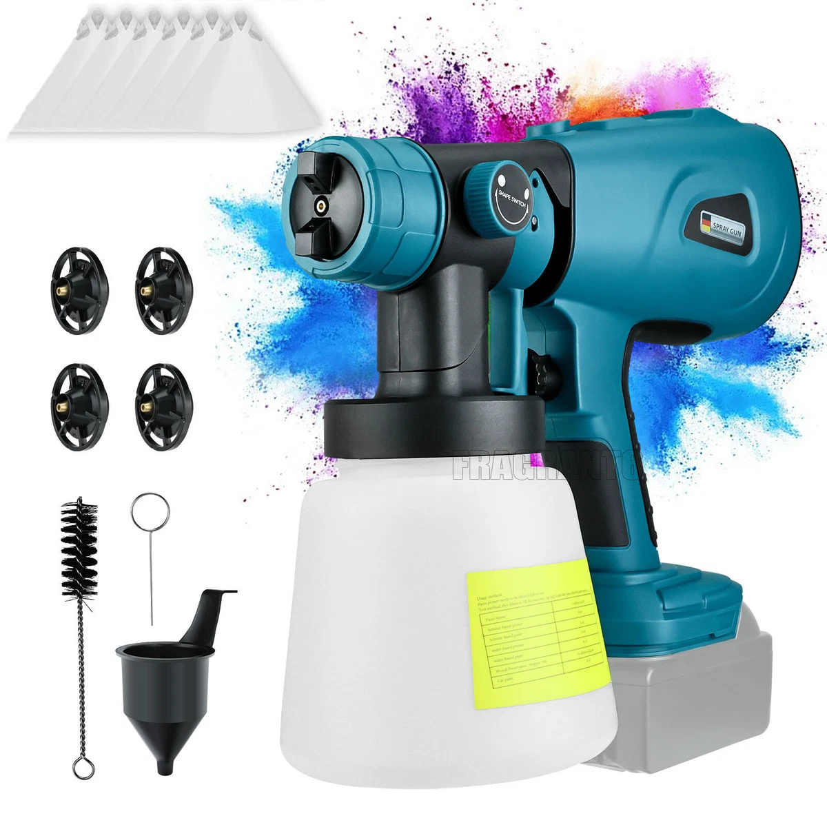 Cordless Electric Spray Gun Portable Paint Sprayer Auto Airbrush