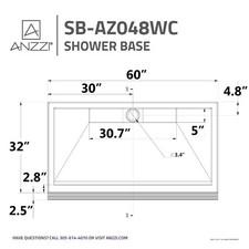 Anda 32 x 60 ADA Shower Base