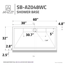 Anda 32" x 60" ADA Shower Base