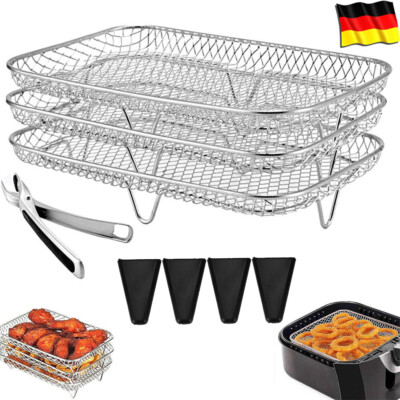 Air Fryer Grillrost Zubehör Edelstahl Heißluftfritteuse Rack für Ninja AF300UK