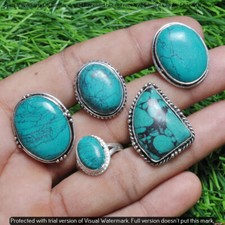 Offer Turquoise Gemstone 925 Sterling Silver Plated Wholesale Lot Rings jewelry