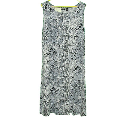 City Knits effortless Style, women's sleeveless dress, black animal print Size M