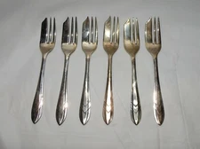 Vintage MS LTD Sheffield EPNS Set of 6 Loxley Pastry Dessert Forks