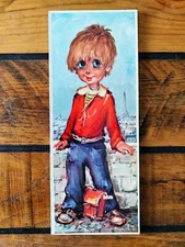 Poulbot sur bois Roux Devant La Tour Eiffel signé Michel T