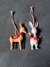 Christmas Tree Ornament Bunny, Deer from B&M