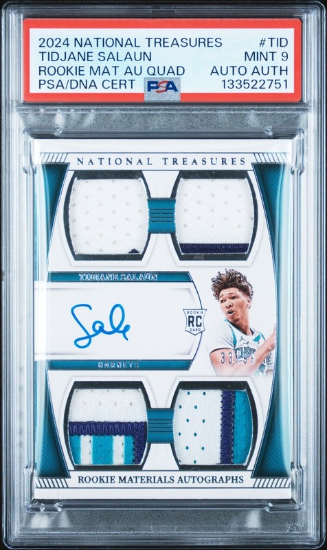 2024-25 Panini National Treasures Tidjane Salaun #RMQ-TID RC Quad Patch Auto /99