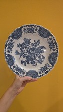 Vintage Ridgway Windsor dinner plate.  Blue and white colorway.