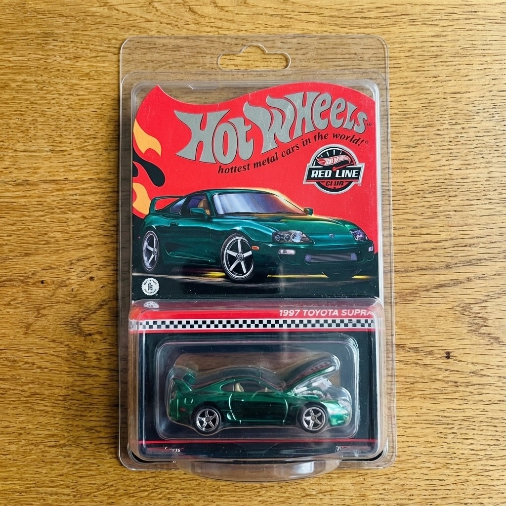 Hot Wheels RLC 1997 Toyota Supra BRG miniature 1:64 en précommande avec capot ouvrant