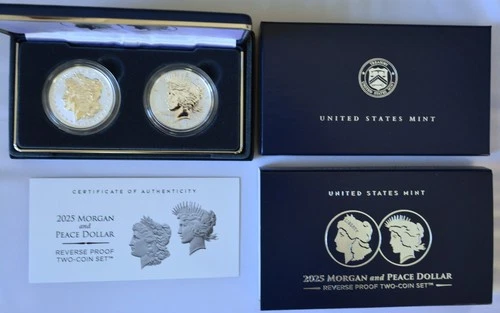 2025 Morgan and Peace Silver Dollar Reverse Proof 2-Coin Set