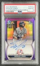 SPENCER JONES PSA 10 2023 BOWMAN CHROME 1ST PROSPECT PURPLE REFRACTOR AUTO /250